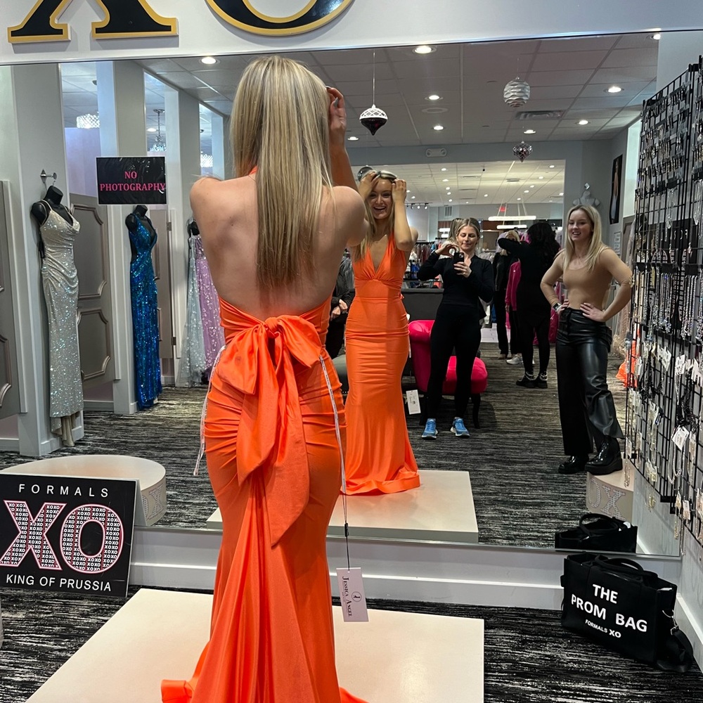 Orange Jessica Angel prom dress